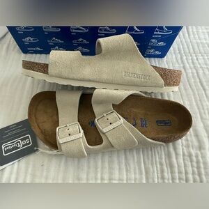 NWT Birkenstock Arizona Modern Suede Leather Sandal Size 38 Regular/Wide
